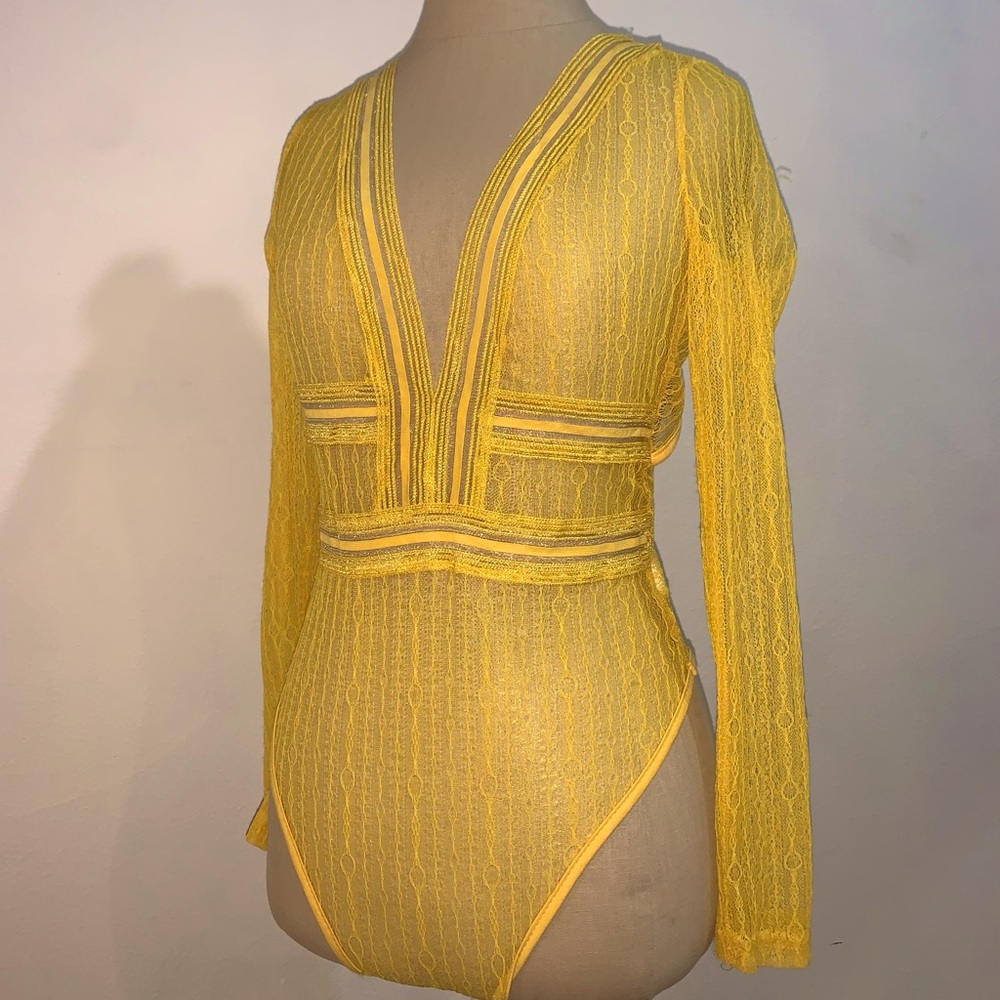 Yellow Lace Bodysuit